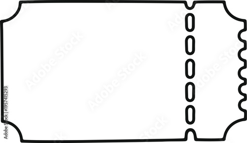 Blank Ticket Outline Vector Icon Isolated on White Background for Event and Coupon Design