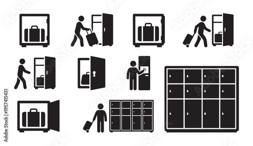Various methods of luggage storage and retrieval in lockers