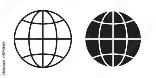 Globe icon. Simple outline style for web and app. Vector icon