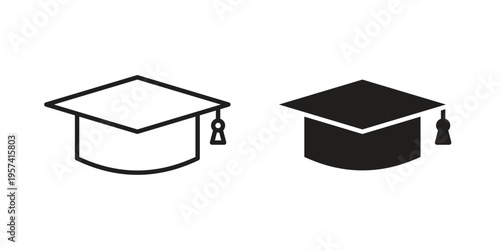 Graduation cap icon. Simple outline style for web and app. Vector icon