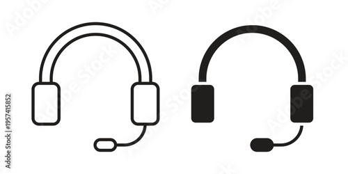 Headset icon. Simple outline style for web and app. Vector icon