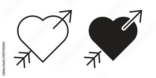Heart with arrow icon. Simple outline style for web and app. Vector icon