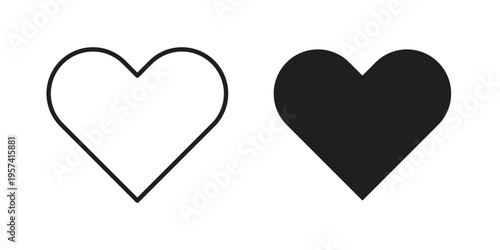 Heart icon. Simple outline style for web and app. Vector icon