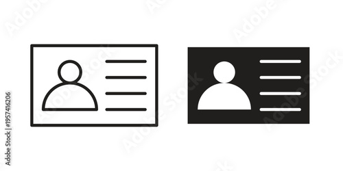 ID card icon. Simple outline style for web and app. Vector icon