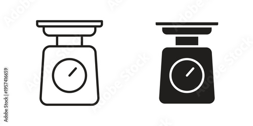 Kitchen scales icon. Simple outline style for web and app. Vector icon