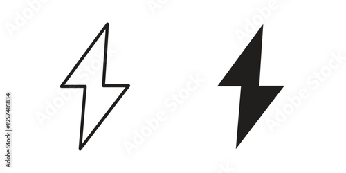 Lightning icon. Simple outline style for web and app. Vector icon