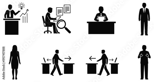 Business Professional Vector Icons for Office Management and WorkflowBusiness Professional Vector Icons for Office Management and Workflow