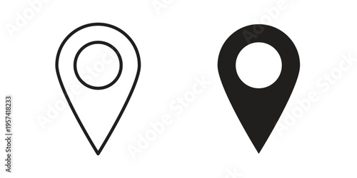 Map marker icon. Simple outline style for web and app. Vector icon