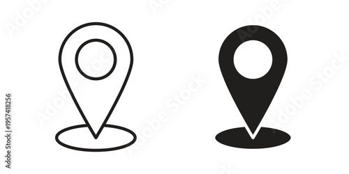 Map marker icon. Simple outline style for web and app. Vector icon