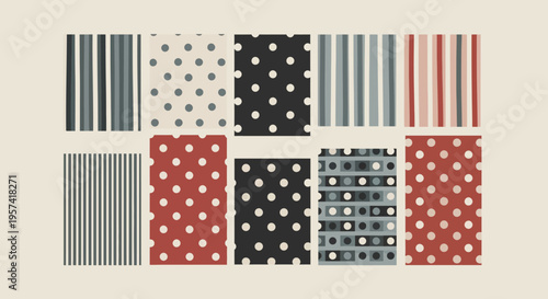 Collection of assorted fabric patterns.