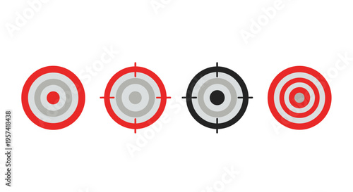 Four Different Target Shooting Bullseyes.