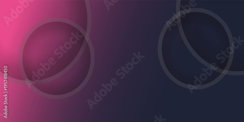 Abstract Dark Purple and Pink Gradient Background with Geometric Concentric Circles and Soft Shadows