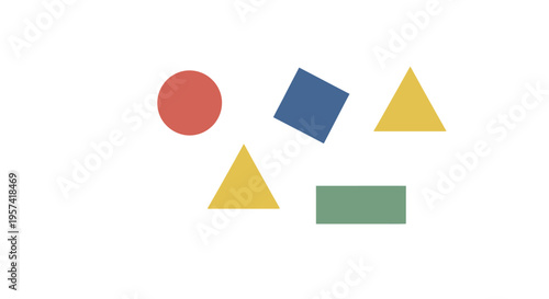 Geometric shapes in different colors.