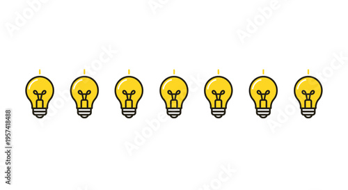 Group of Yellow Light Bulbs.