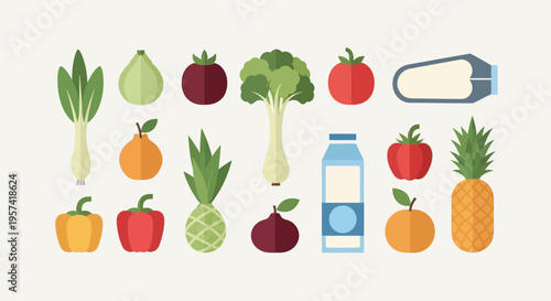 Variety of Fresh Fruits and Vegetables.