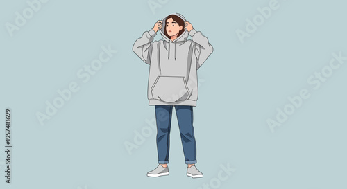 Young woman wearing casual clothing standing.