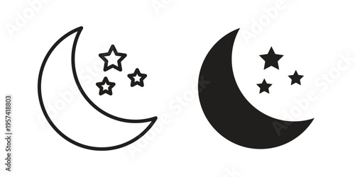 Night icon. Simple outline style for web and app. Vector icon