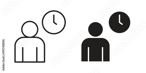 Office hours icon. Simple outline style for web and app. Vector icon