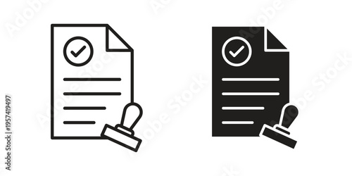 Permit icon. Simple outline style for web and app. Vector icon