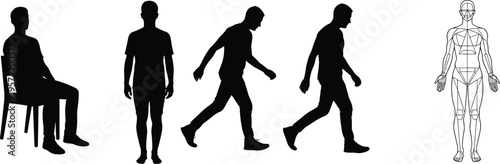 Human posture sequence and anatomical reference for movement analysisHuman posture sequence and anatomical reference for movement analysis