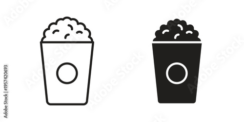 Popcorn icon. Simple outline style for web and app. Vector icon
