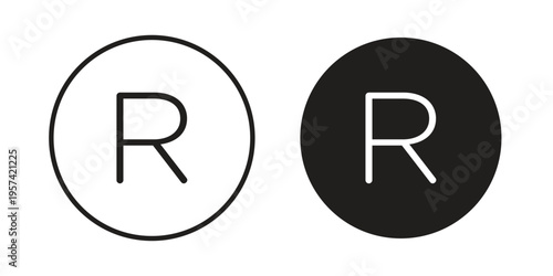 Registered trademark icon. Simple outline style for web and app. Vector icon