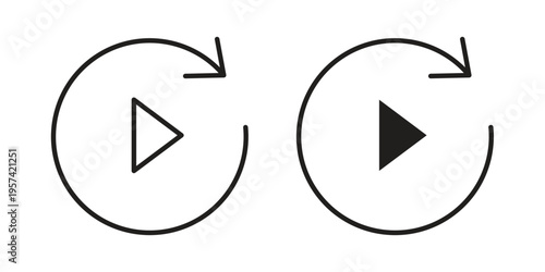 Replay icon. Simple outline style for web and app. Vector icon