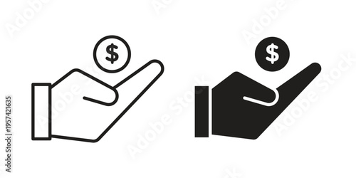 Saving icon. Simple outline style for web and app. Vector icon