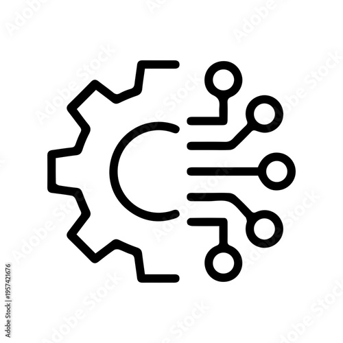 Gear and Circuitry Icon