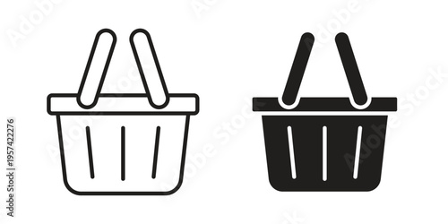 Shopping basket icon. Simple outline style for web and app. Vector icon