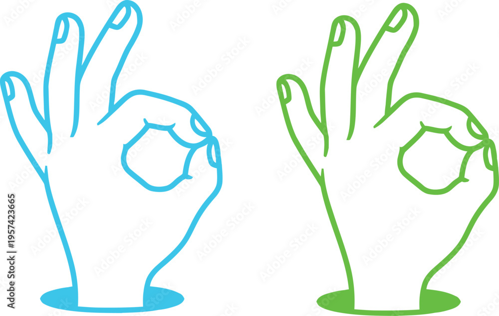 Obraz premium Vector illustration of two hands making a gesture