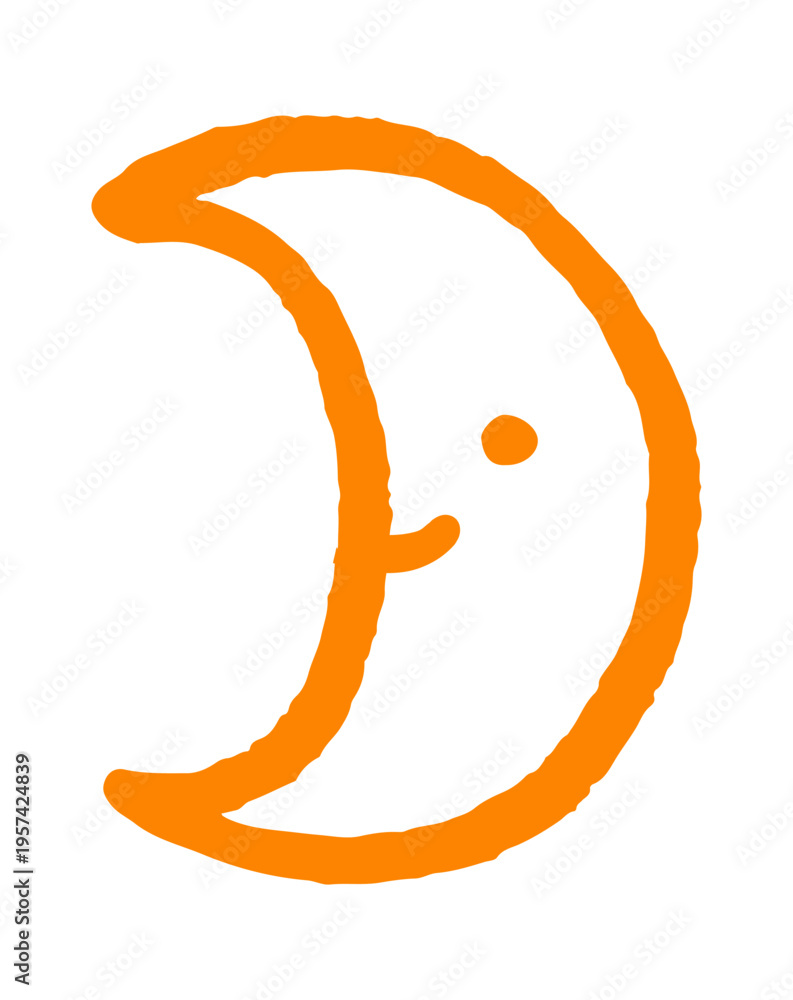 Fototapeta premium Moon crescent with small eye sketch