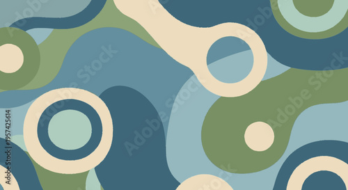 Abstract geometric pattern in shades of blue green and beige