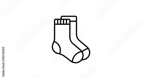 Minimalist Line Art of a Pair of Socks