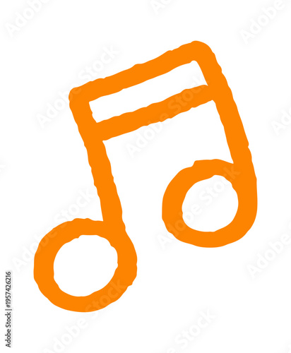 Music note rough hand-sketched doodle