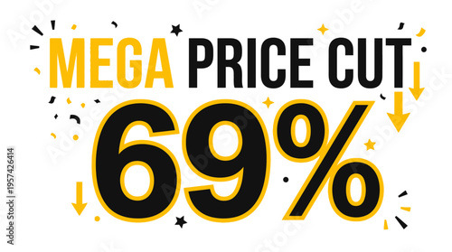 Mega Price Cut 69% Discount Promotion Banner