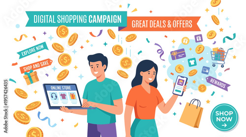 Digital Shopping Campaign with Offers and Deals