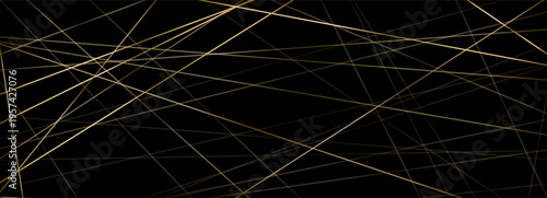 Geometric, random, and seamless chaotic straight gold with irregular messy stripe and abstract lines for a cool, edgy background. This monochrome pattern of artistic disarray through.