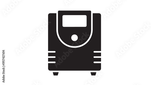 UPS unit icon with a digital display and power button, representing uninterruptible power supply for computers and electronics
