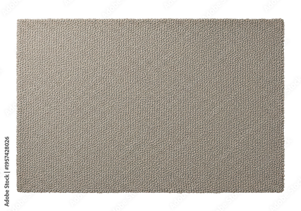 Fototapeta premium A rectangular beige textured floor mat featuring a dense loop pile construction for home interior