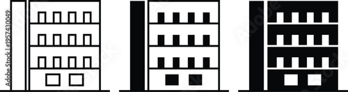 Central Corporate Workplace Symbol, Formal Office Building Icon Representing Business. Office building icon representing business. Modern Abstract Building Logo Representing Architecture
