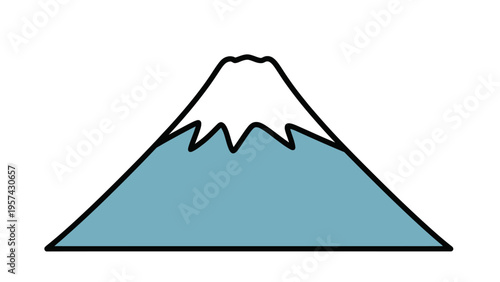 Iconic Mount Fuji Silhouette in Minimalist Style