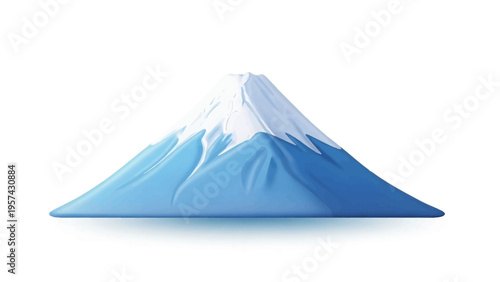 Majestic snow-capped mountain peak, a iconic symbol of nature's beauty and tranquility, rendered in a clean, modern illustration style