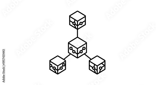 Blockchain network concept: interconnected blocks with digital connections