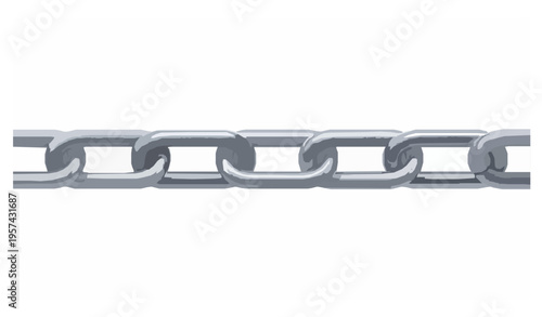 Metal chain links vector illustration layered extendable design