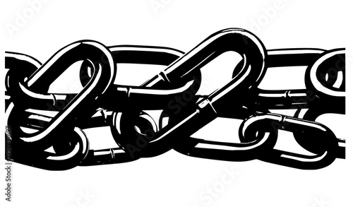 Industrial metal chain pattern vector layered extendable links