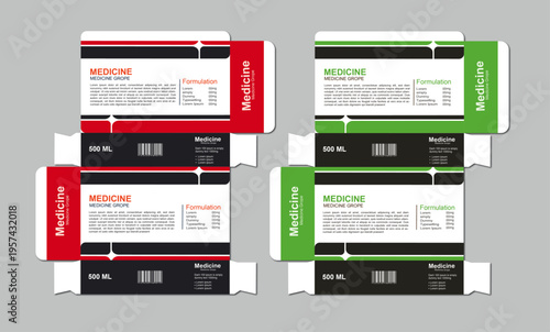 Creative Medical Packaging Box Template – Professional Editable Design