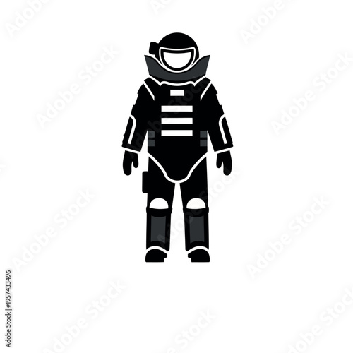 Bomb disposal expert in protective suit 1.
