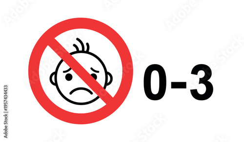 No children allowed sign with red circle and prohibited symbol