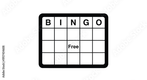 A black and white bingo card with a simple silhouette